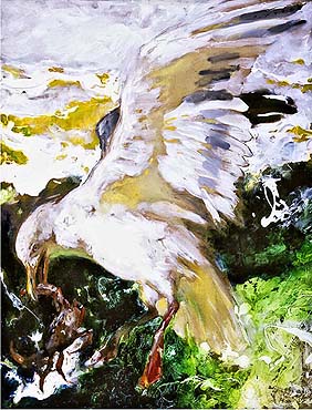 Peeky Toe - Jamie Wyeth print gull, seagull, crab